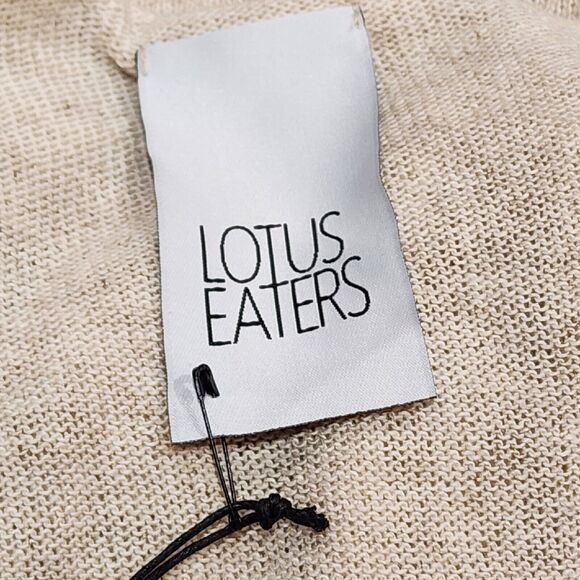 Lotus Eaters Beige Batwing Sweater NEW Sz S Oversized Long Sleeve Cotton/Draion - Picture 4 of 6